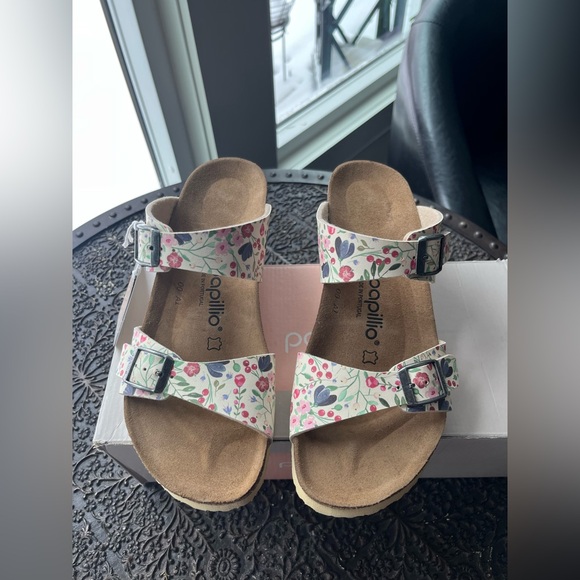 PAPILLIO BIRKENSTOCK DOROTHY MEADOW FLOWERS BEIGE 38 EU 7-7.5 US - Picture 5 of 7